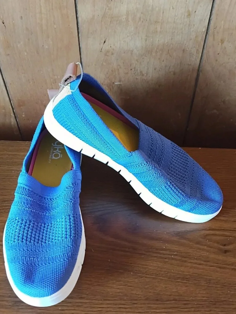 Ryka Women's Slip On Walking Shoes Blue Knit Sneakers Size 7.5 New Lightweight